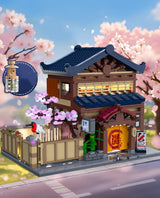 Statybinės kaladėlės CADA Pastatas SENTO Japonų pirtis LED šviesos 1249 elementai Rinkinys