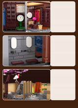 Statybinės kaladėlės CADA Pastatas SENTO Japonų pirtis LED šviesos 1249 elementai Rinkinys