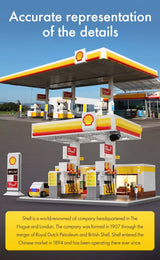 Statybiniai blokeliai CaDA PASTATAS DEGELINĖ SHELL 1309 DALYS + LED APŠVIETIMAS