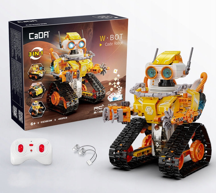 Statybiniai blokeliai CADA CODE ROBOT MODEL W.BOT RC Nuotoliniu būdu valdomas DUAL MODE 455 elementai