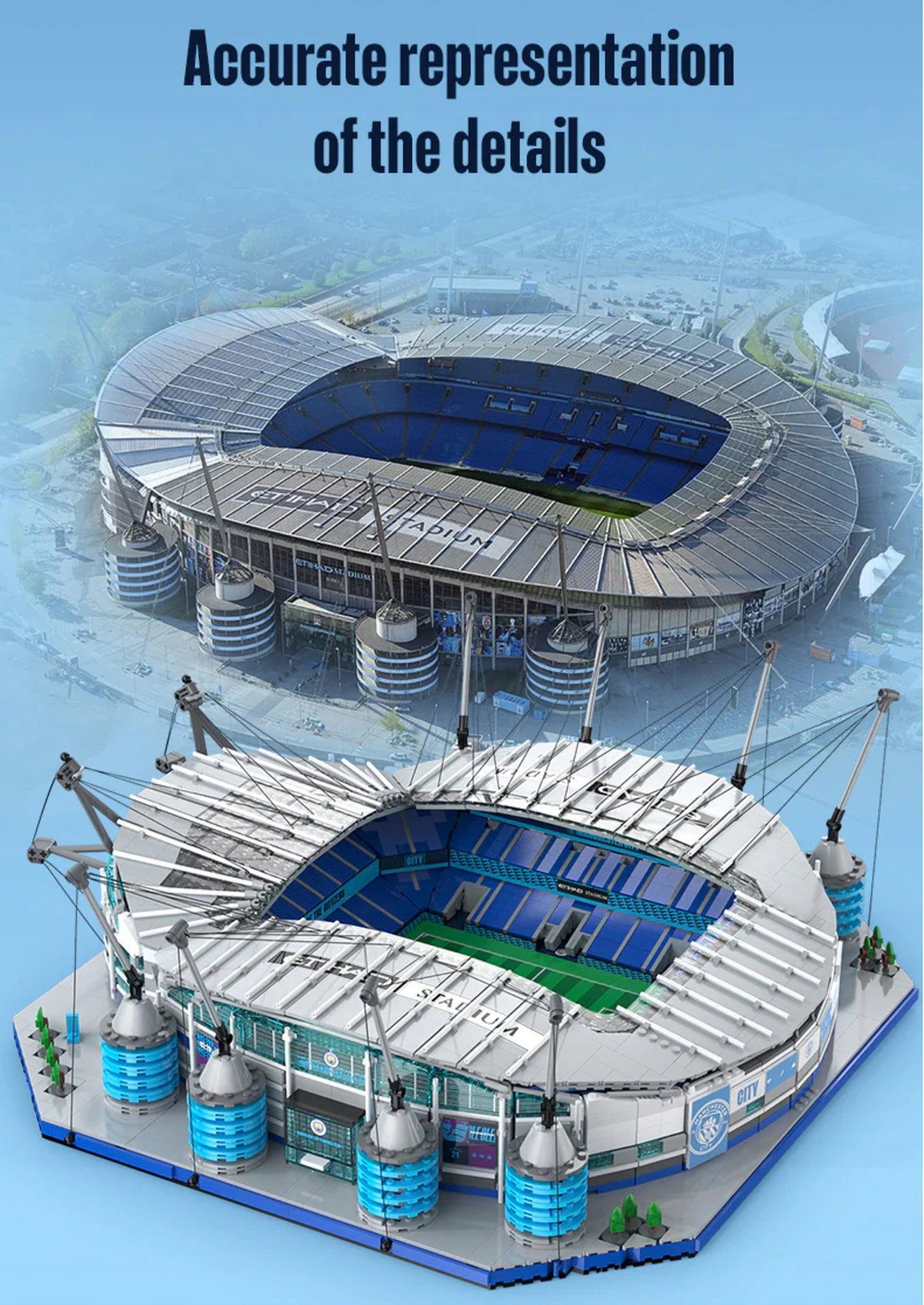 Konstruktorius CADA ETIHAD STADIUM MANCHESTER CITY 4473 EL. C66022W DIDELIS + LED