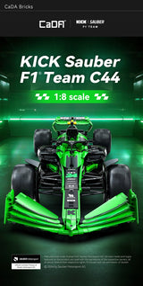 Konstruktorius CADA F1 Kick Sauber komanda "Formulė 1" lenktyninis automobilis 2553 detalės, mastelis 1:8
