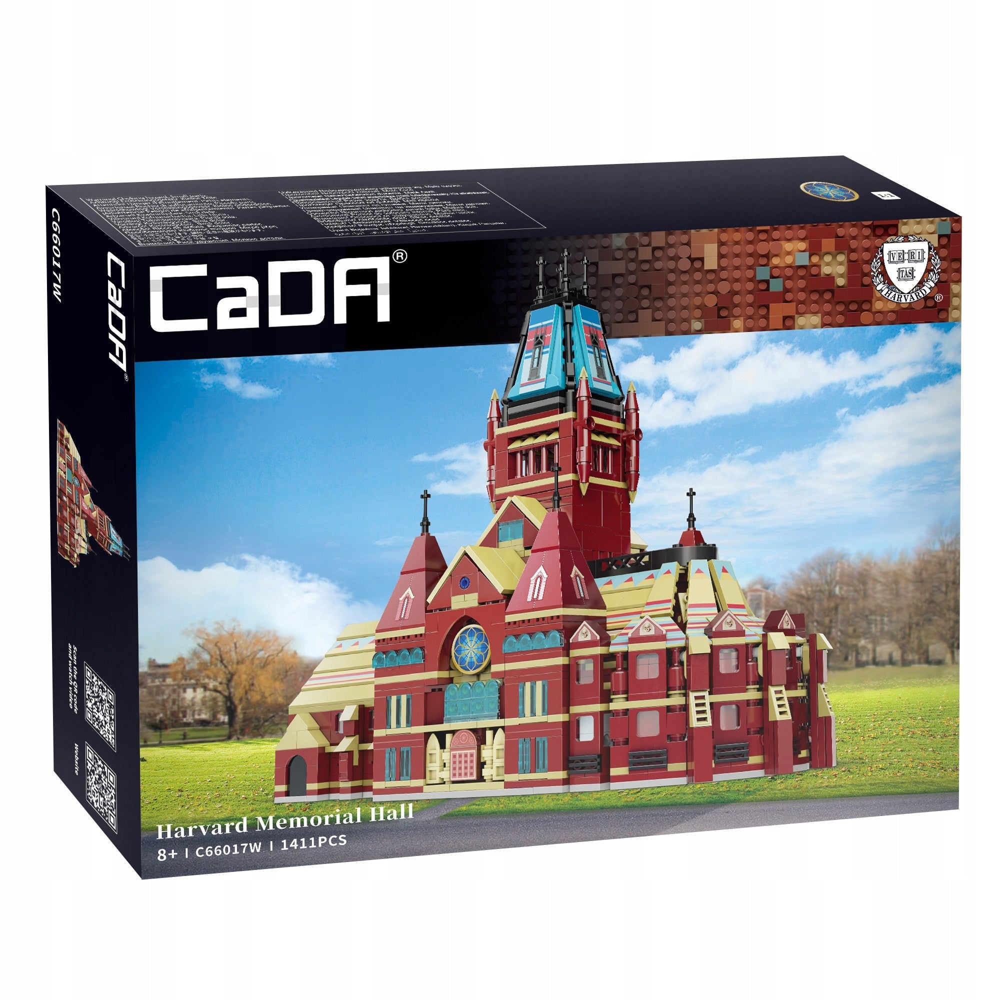 Statybiniai blokeliai CaDA Harvardo universiteto memorialas Didžioji salė 1411 el. dovanų rinkinys