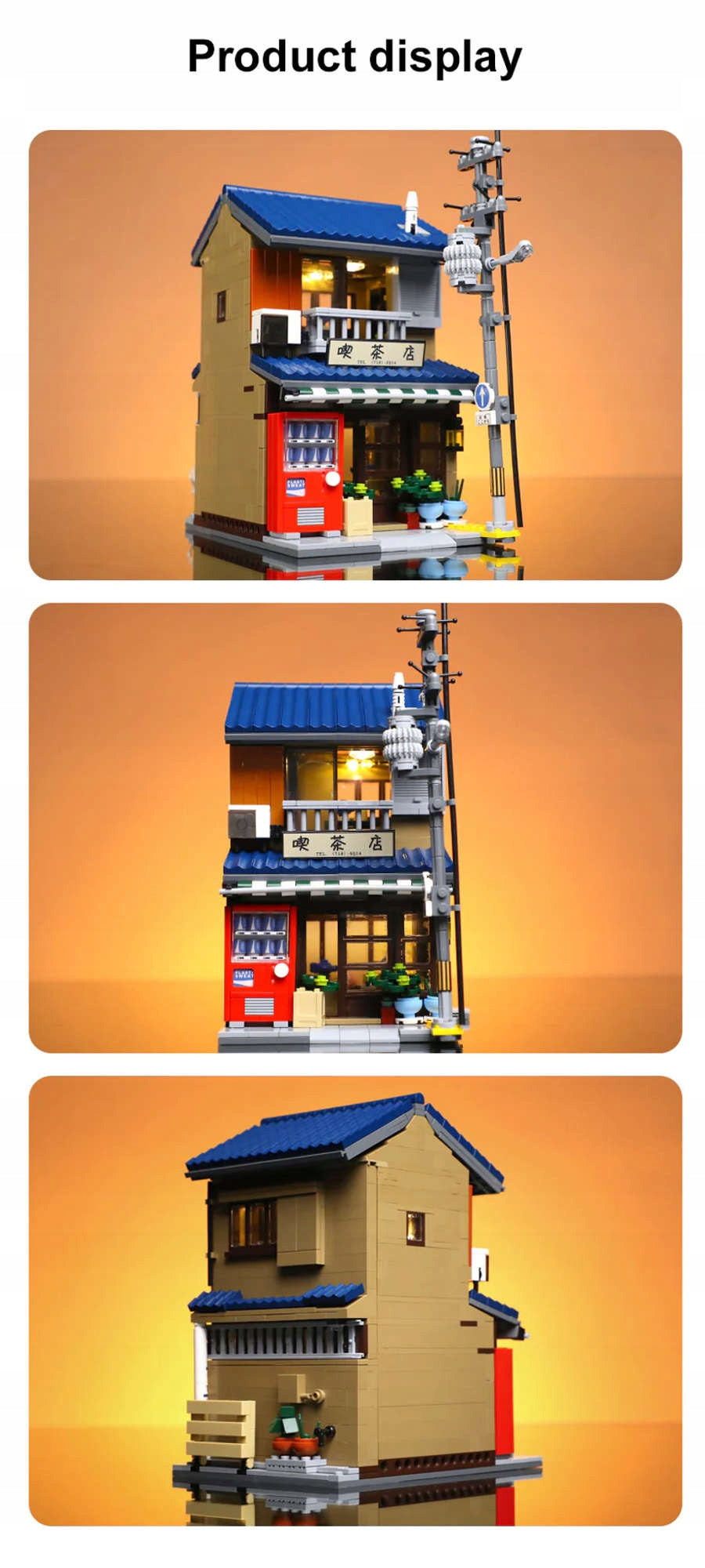 Konstruktorius CADA Japonijos arbatinė 1120 detalių, dovana su LED