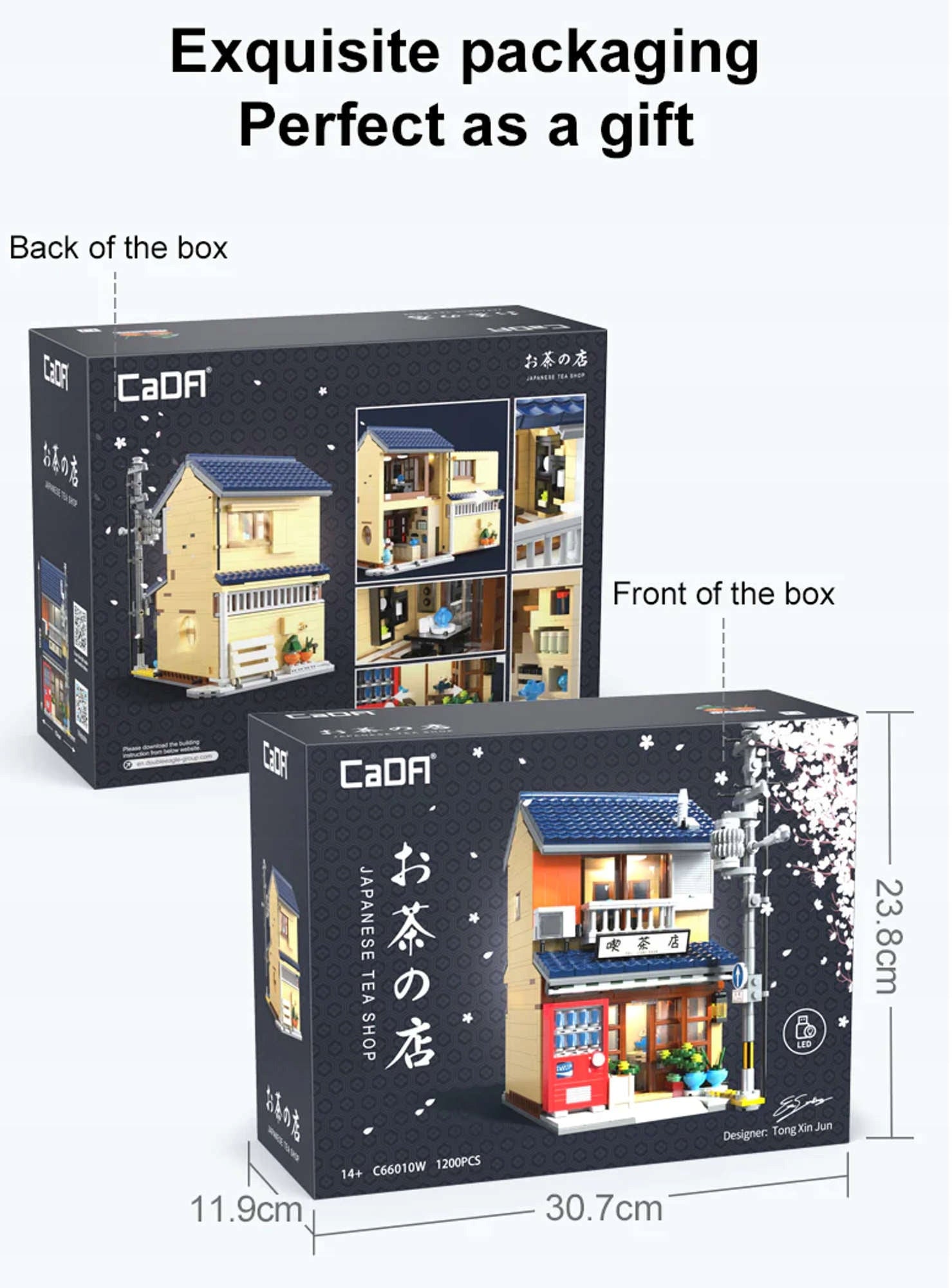 Konstruktorius CADA Japonijos arbatinė 1120 detalių, dovana su LED
