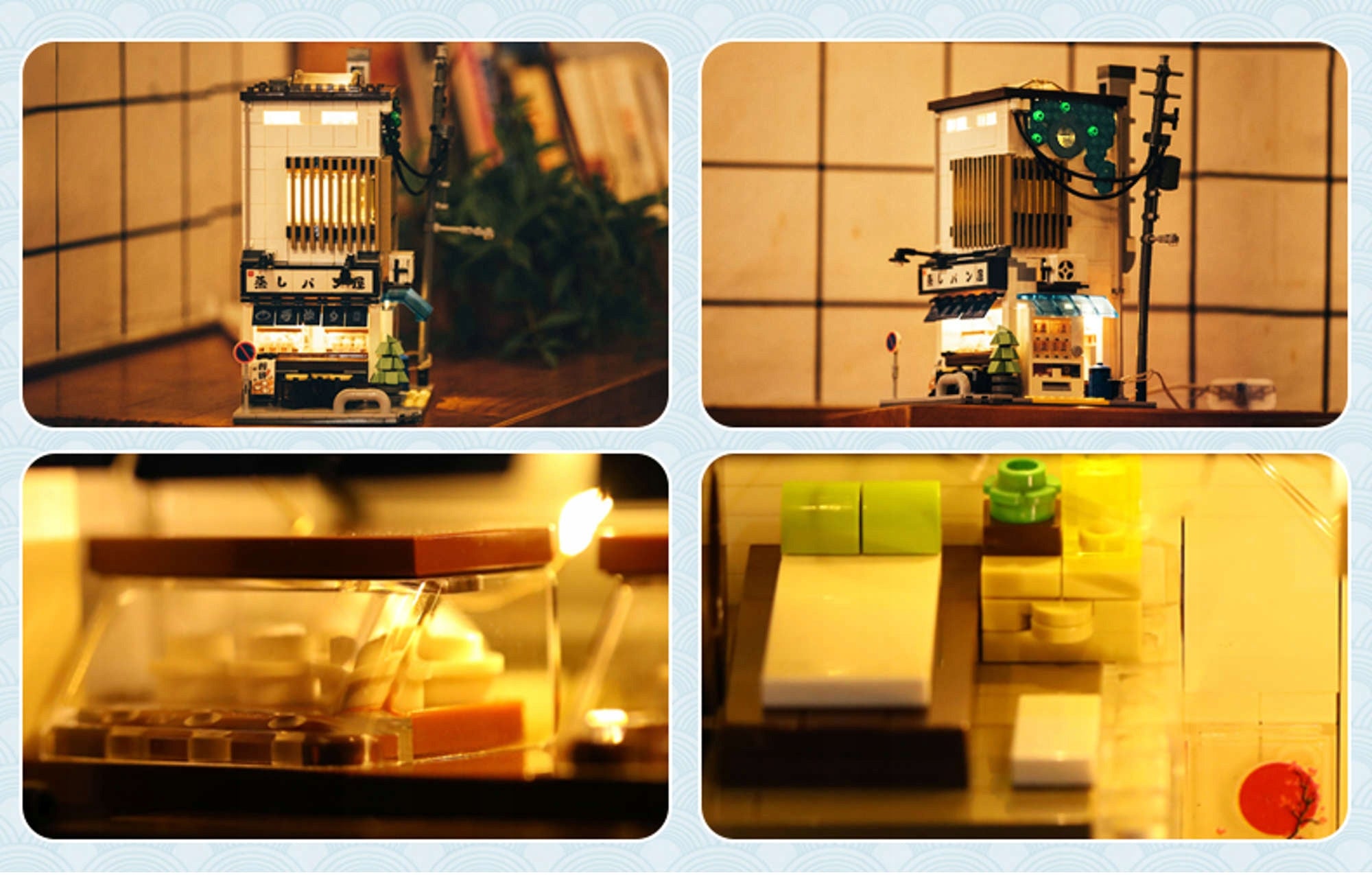 Konstruktorius CaDA Japoniškas bandelių parduotuvės "Bun Shop" pastatas, LED apšvietimas, 1108 detalės.