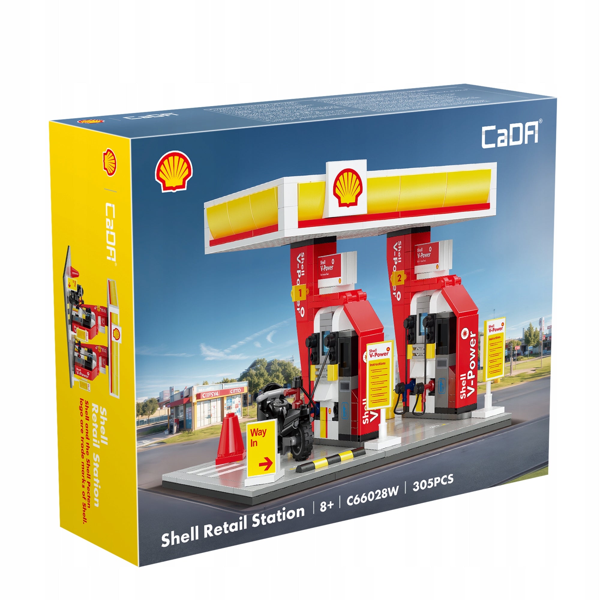 Statybiniai blokeliai CaDA Mini degalinė SHELL 305 detalės pastatas