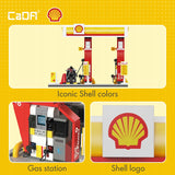 Statybiniai blokeliai CaDA Mini degalinė SHELL 305 detalės pastatas