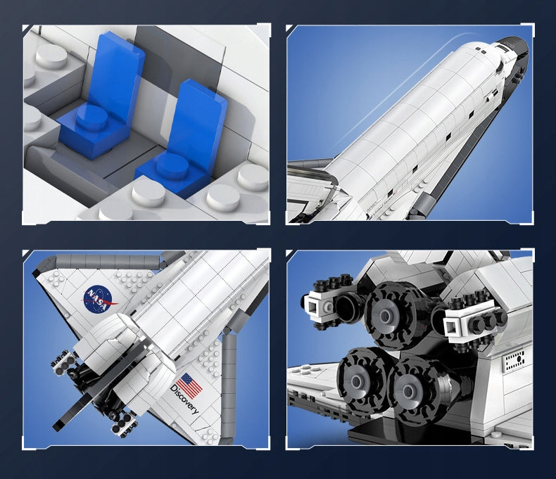 Statybiniai blokeliai CaDA NASA modelis KOSMINĖ ŠAUDYKLĖ DISCOVERY SPACE SHUTTLE 1827 elementai.