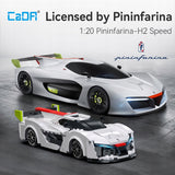 Konstrukciniai blokeliai CaDA nuotoliniu būdu valdomas automobilis PININFARINA H2 SPEED DUAL MODE RC