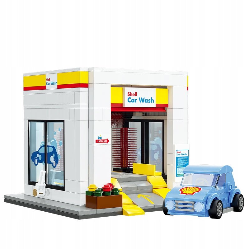 Statybiniai blokeliai CADA "Shell" Automobilių plovykla 294 detalės Pastatas