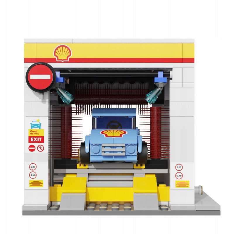 Statybiniai blokeliai CADA "Shell" Automobilių plovykla 294 detalės Pastatas