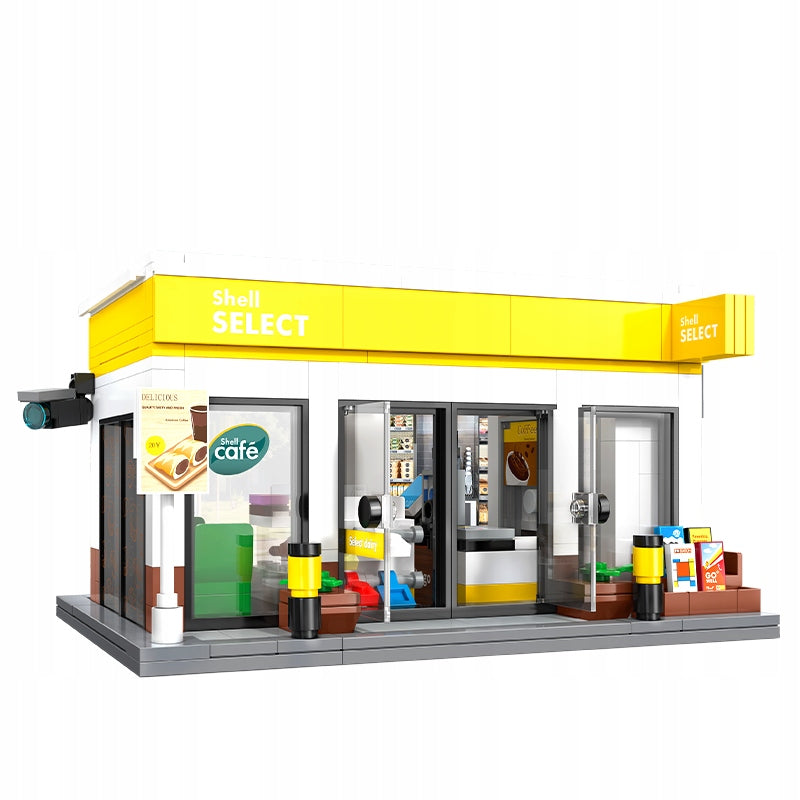 Konstrukciniai blokeliai CaDA "Shell Select" degalinės parduotuvė, 303 dalys, pastatas