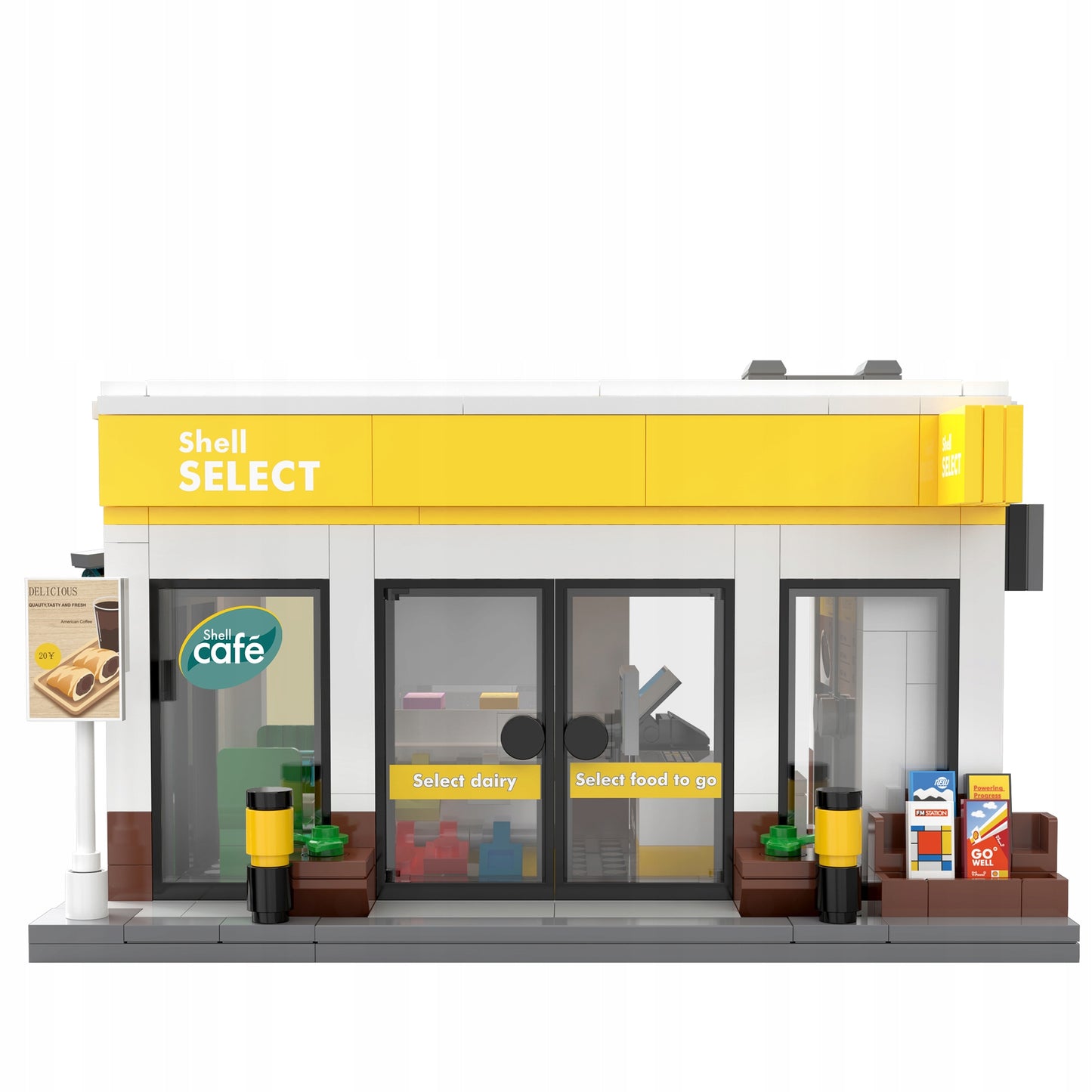 Konstrukciniai blokeliai CaDA "Shell Select" degalinės parduotuvė, 303 dalys, pastatas