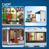 Statybiniai kaladėlės CaDA Sushi parduotuvė, Japonų serija, Didelis, 1665 elementai + LED