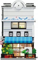 Statybiniai kaladėlės CaDA Sushi parduotuvė, Japonų serija, Didelis, 1665 elementai + LED