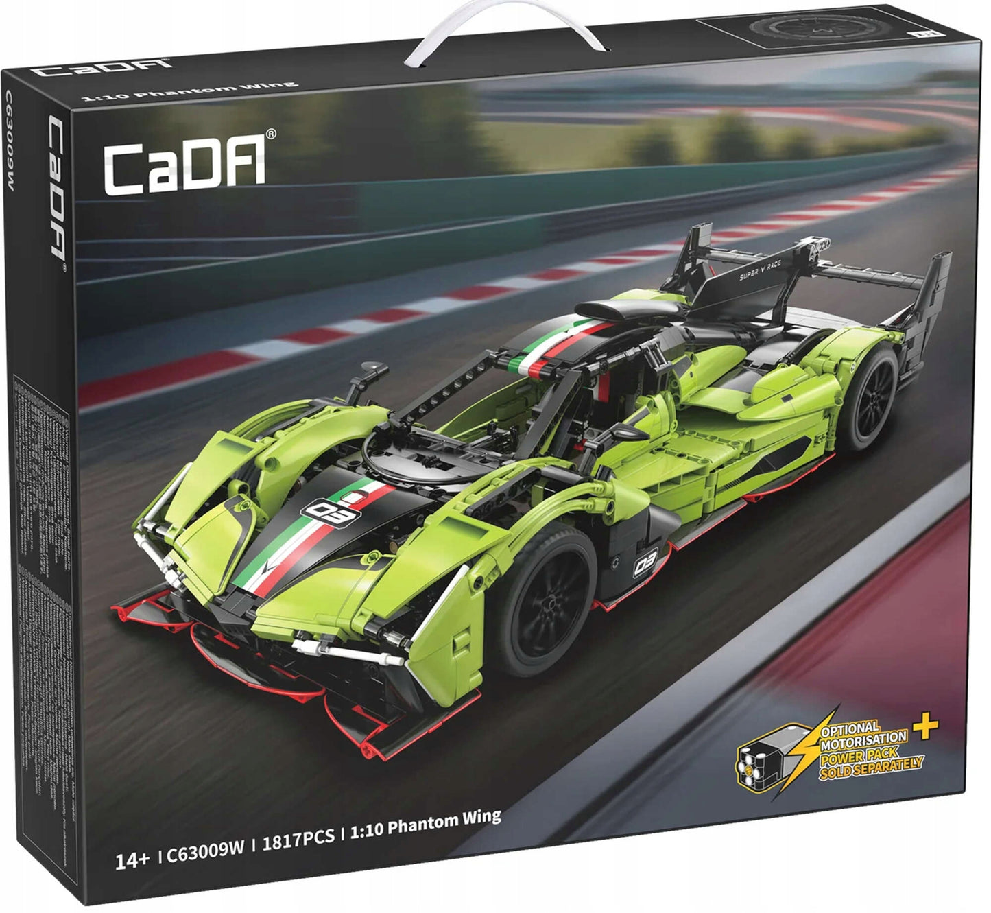 Konstruktorius CADA TECHNIC Lenktyninis automobilis PHANTOM WING, 1817 detalių, Didelis