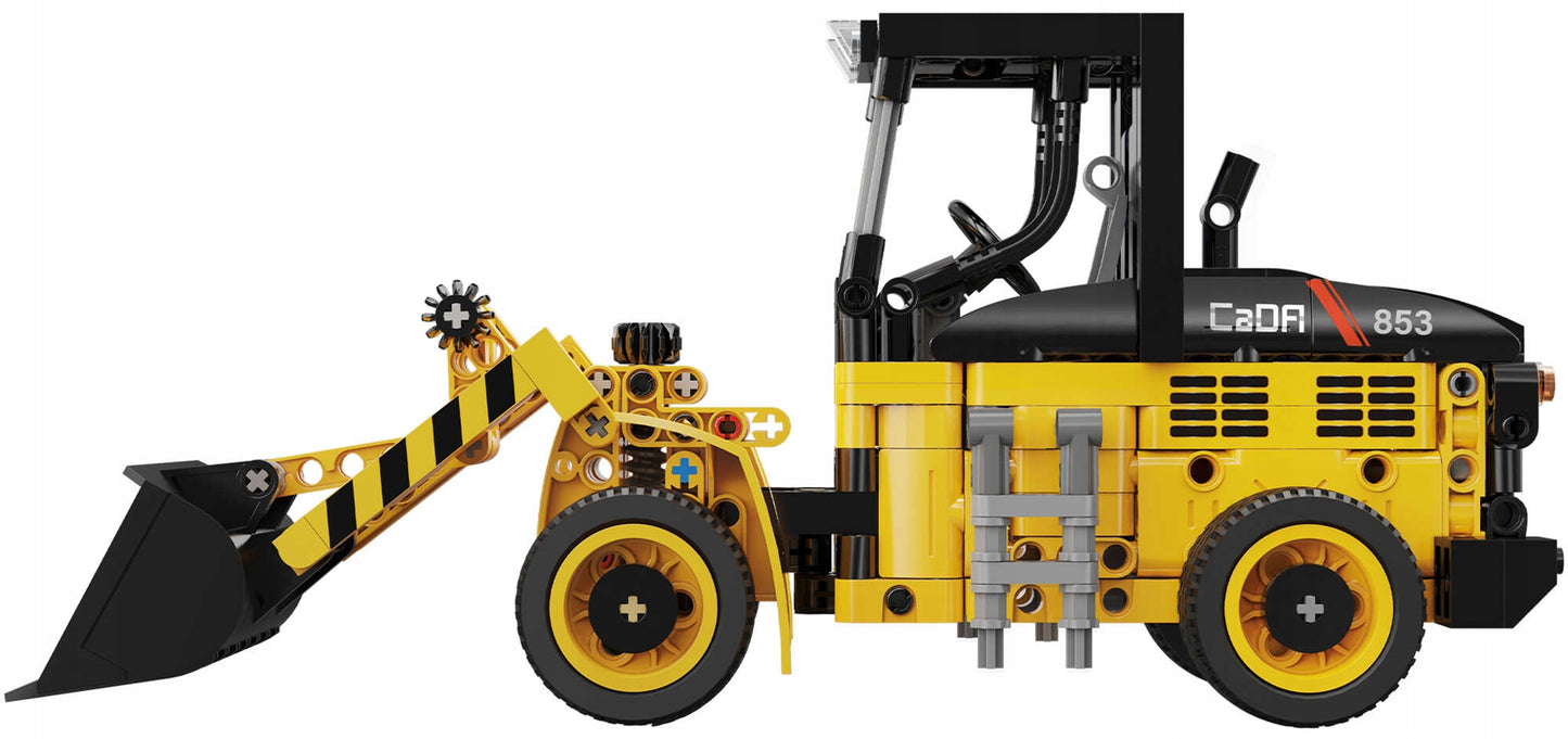 Statybiniai blokeliai CADA TECHNIC mini ekskavatorius-krautuvo modelis 403 detalės, judančios dalys, dovanai