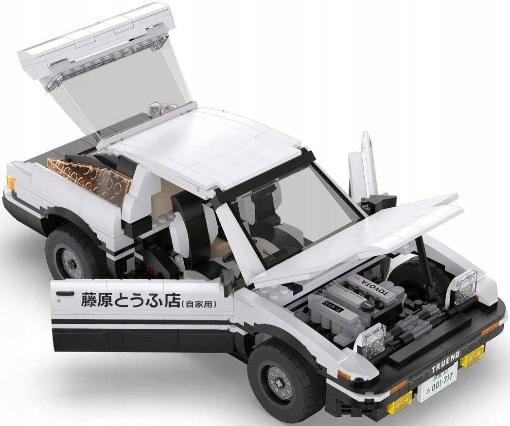 Statybinės kaladėlės CADA TOYOTA TRUENO AE86 Baltos Initial D Automobilis Manga Anime