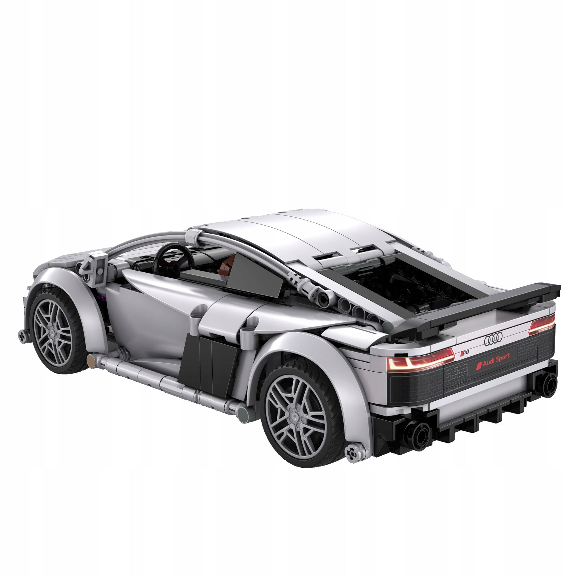 CADA Statybiniai blokeliai, RC lenktyninis automobilis AUDI R8 COUPE 1:14, nuotoliniu būdu valdomas, 536 elementai.