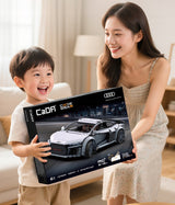 CADA Statybiniai blokeliai, RC lenktyninis automobilis AUDI R8 COUPE 1:14, nuotoliniu būdu valdomas, 536 elementai.