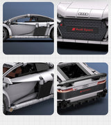 CADA Statybiniai blokeliai, RC lenktyninis automobilis AUDI R8 COUPE 1:14, nuotoliniu būdu valdomas, 536 elementai.