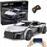 CADA Statybiniai blokeliai, RC lenktyninis automobilis AUDI R8 COUPE 1:14, nuotoliniu būdu valdomas, 536 elementai.