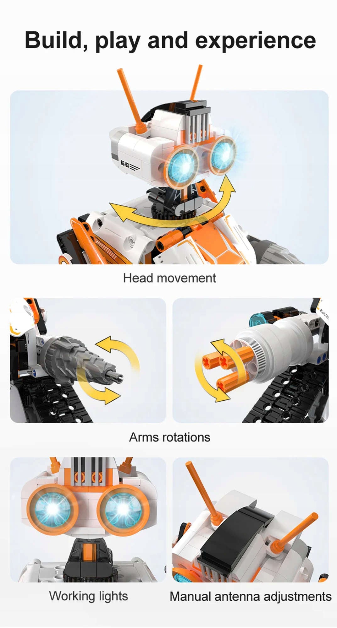 Konstruktorius CaDA Z.BOT CODE ROBOT RC Valdomas Programuojamas Robotikos 462 EL