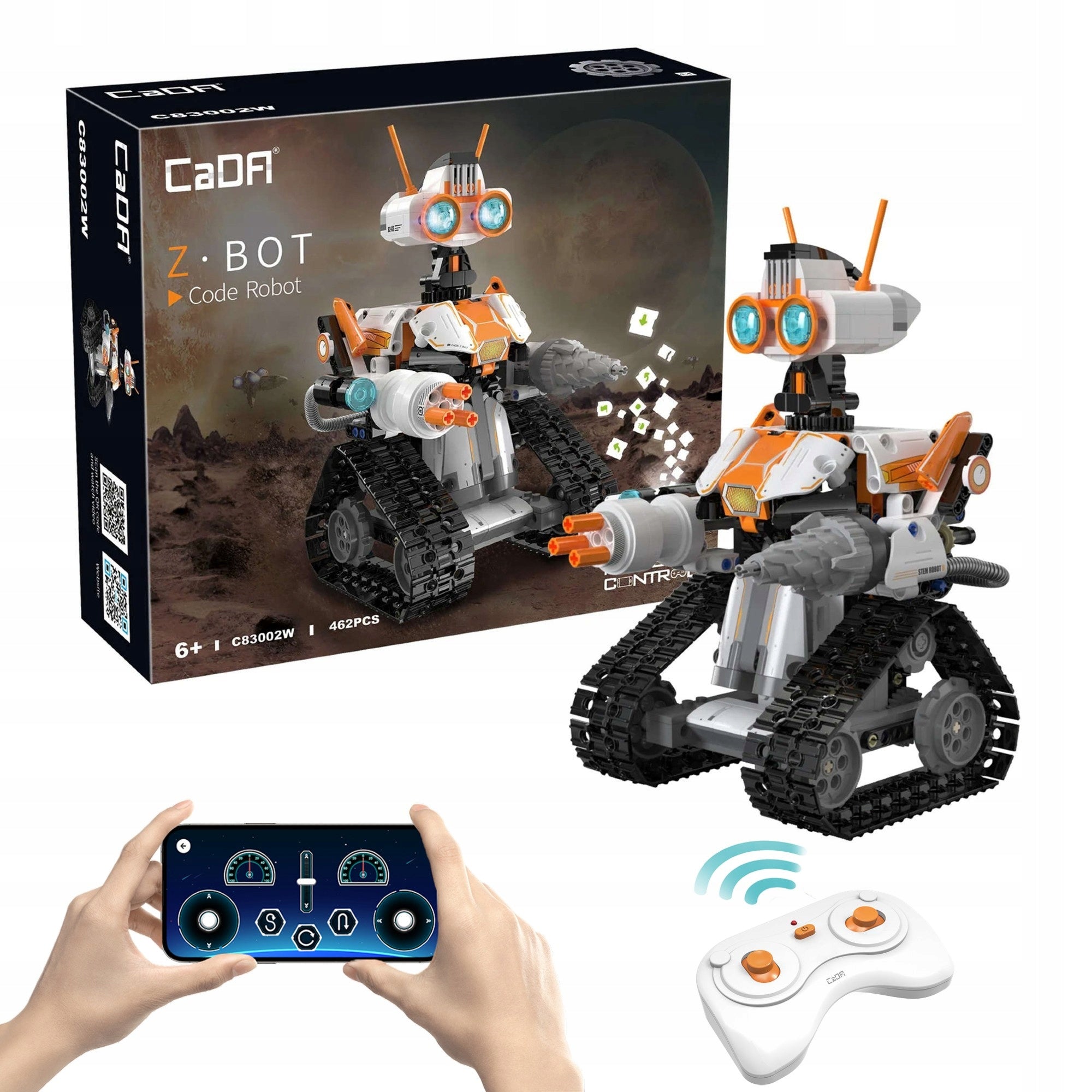 Konstruktorius CaDA Z.BOT CODE ROBOT RC Valdomas Programuojamas Robotikos 462 EL
