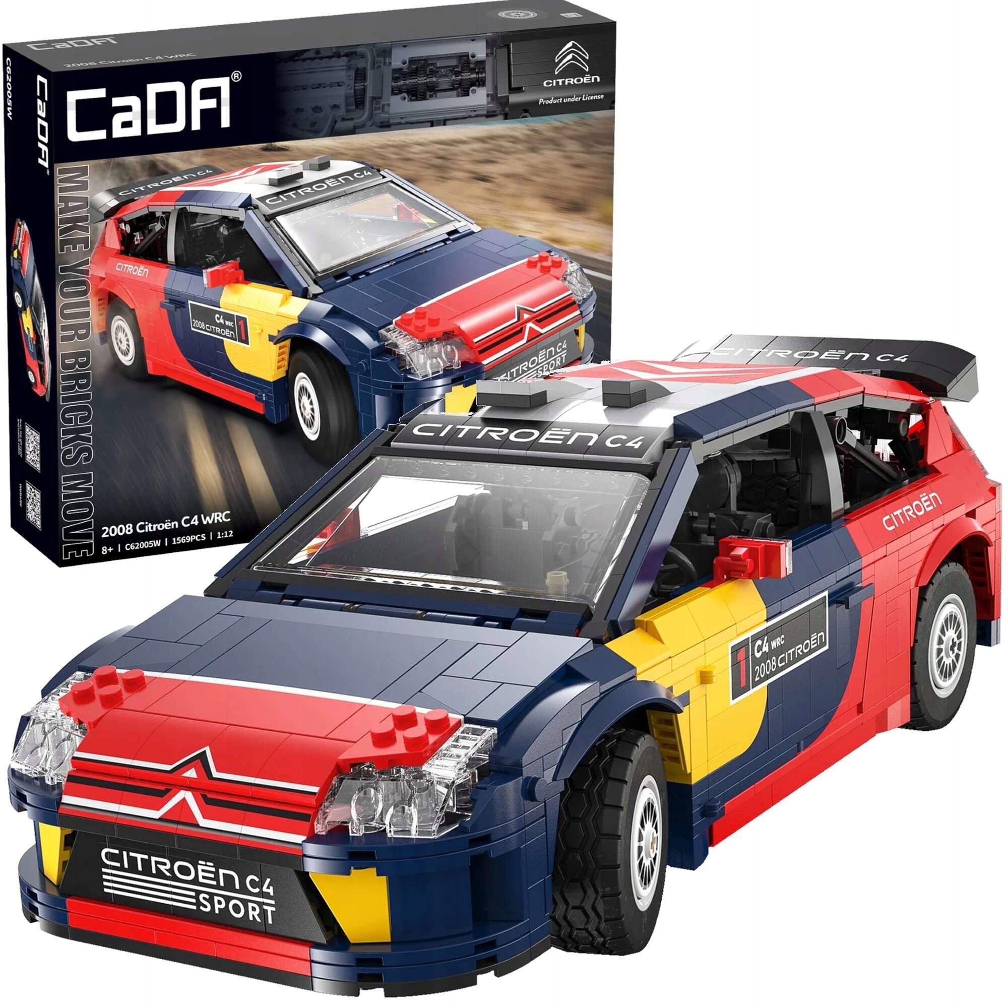 Statybinis rinkinys CADA nuotoliniu būdu valdomas lenktyninis automobilis CITROEN C4 WRC RC 1569 EL
