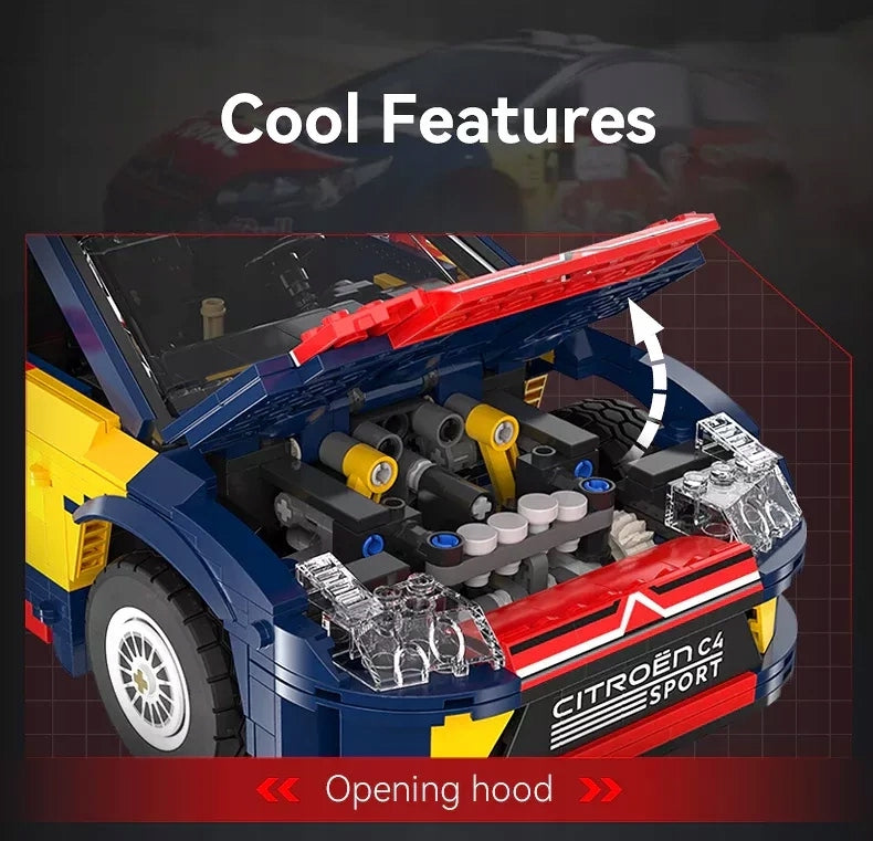 Statybinis rinkinys CADA nuotoliniu būdu valdomas lenktyninis automobilis CITROEN C4 WRC RC 1569 EL