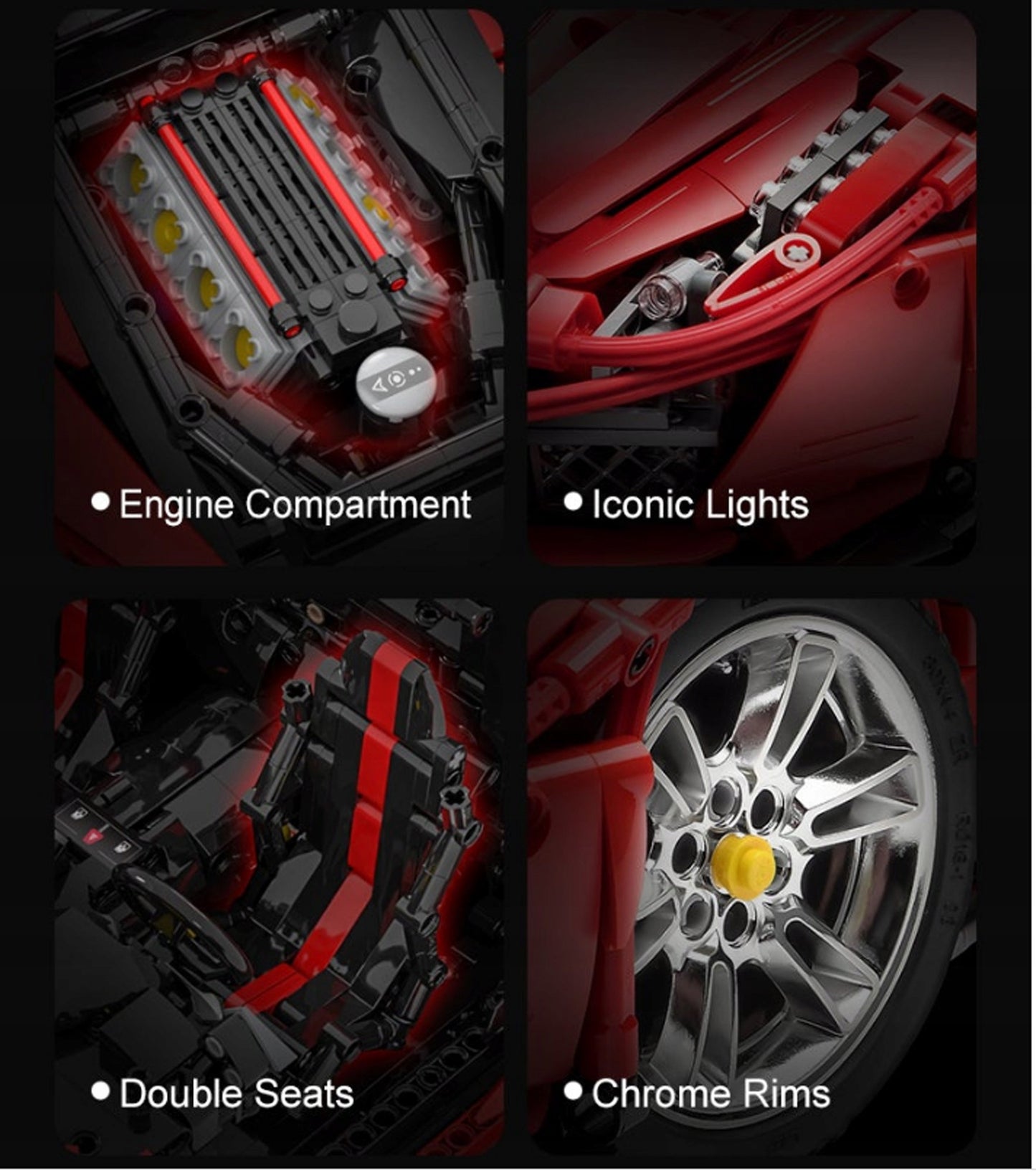 CaDA Konstrukcinis nuotoliniu būdu valdomas automobilis 52 cm LED žibintai 3187 el.