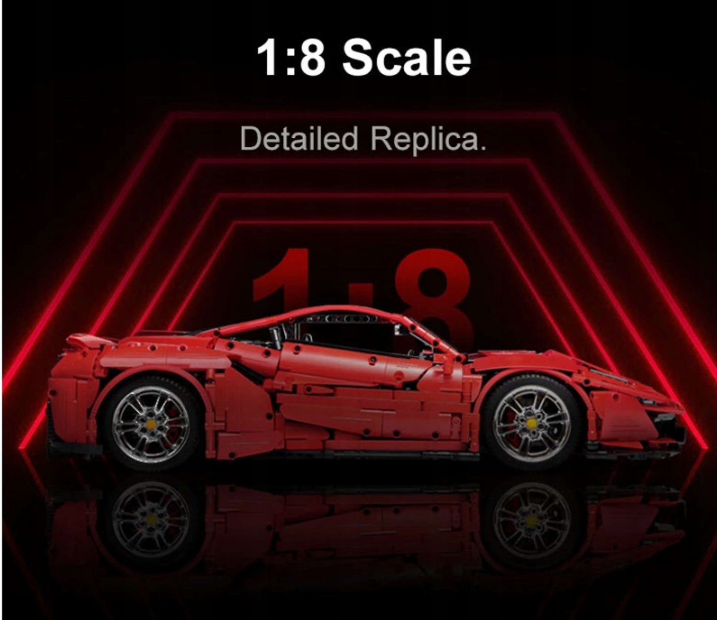 CaDA Konstrukcinis nuotoliniu būdu valdomas automobilis 52 cm LED žibintai 3187 el.