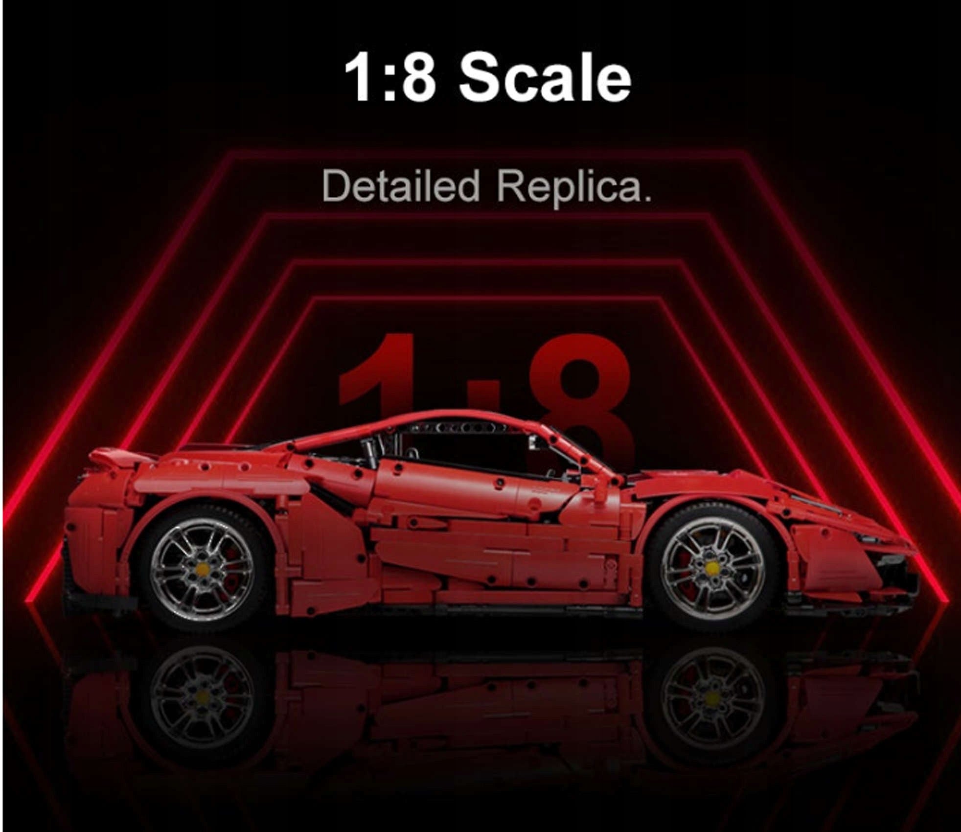 CaDA Konstrukcinis nuotoliniu būdu valdomas automobilis 52 cm LED žibintai 3187 el.