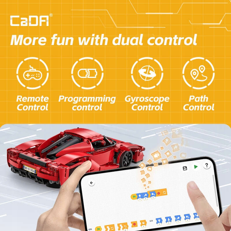 Konstrukcinis rinkinys CADA Nuotoliniu būdu valdomas sportinis automobilis 32cm RED BLADE 405 dalys