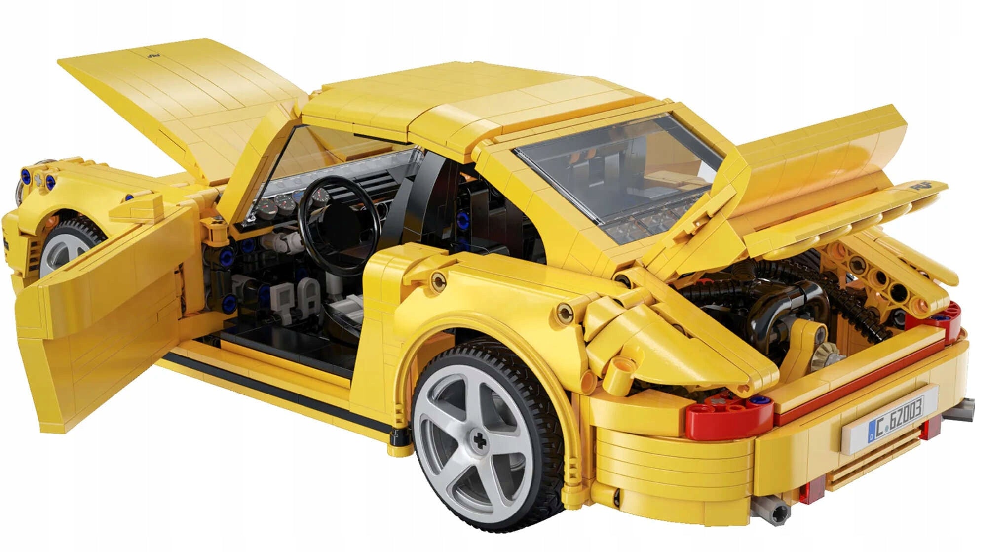 Statybiniai blokeliai CaDA nuotoliniu būdu valdomas miesto automobilis RUF CTR su RC pavara 1515 el.