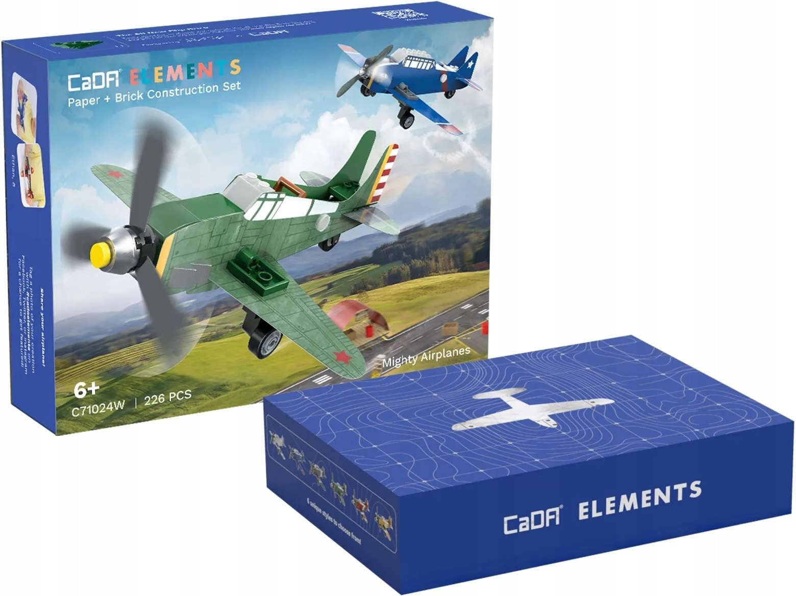 Konstruktorius CADA 6-in-1, lėktuvai, 226 elementai + oro bazė su priedais