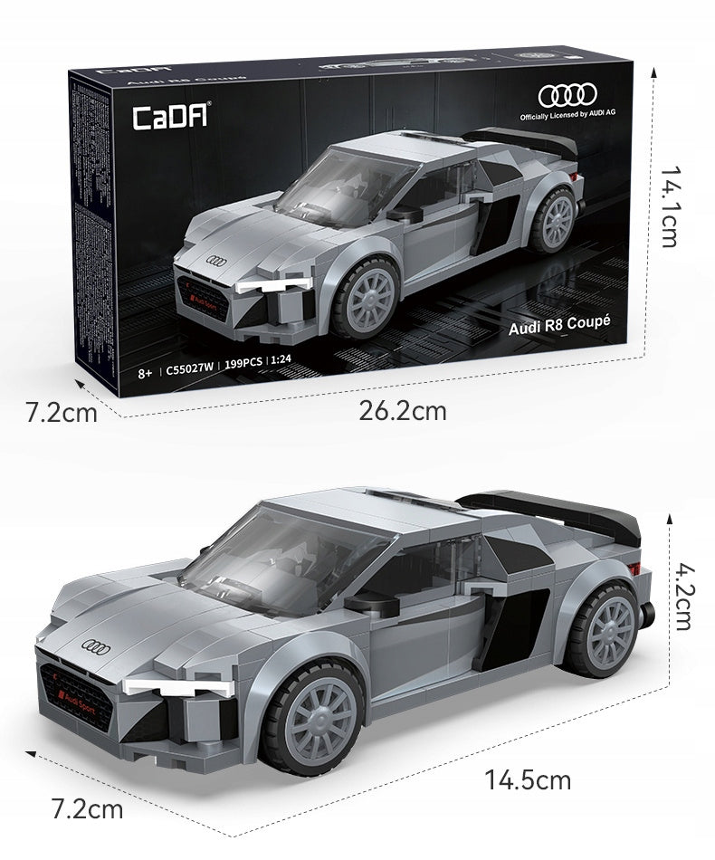 CaDA konstruktorius AUDI R8 COUPE 1:24 kolekcinis 199 det. automobilis