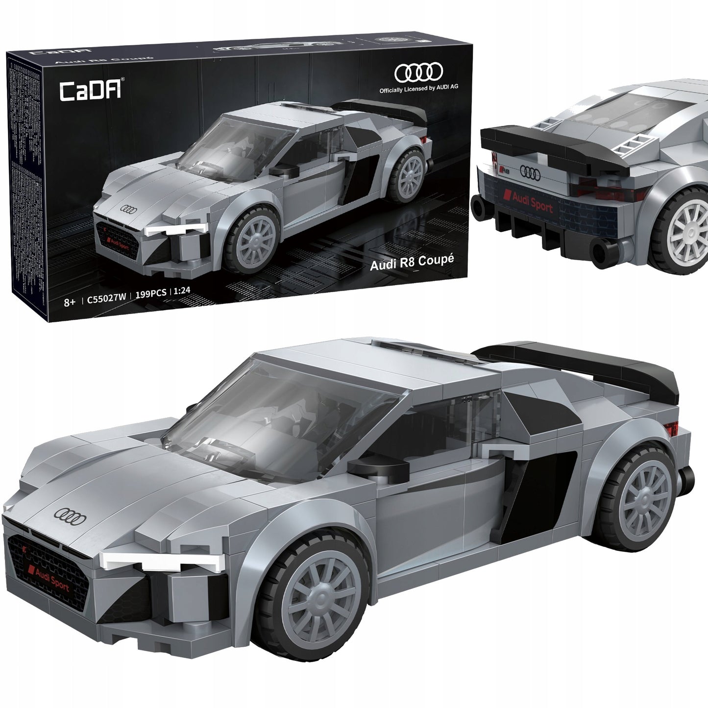 CaDA konstruktorius AUDI R8 COUPE 1:24 kolekcinis 199 det. automobilis