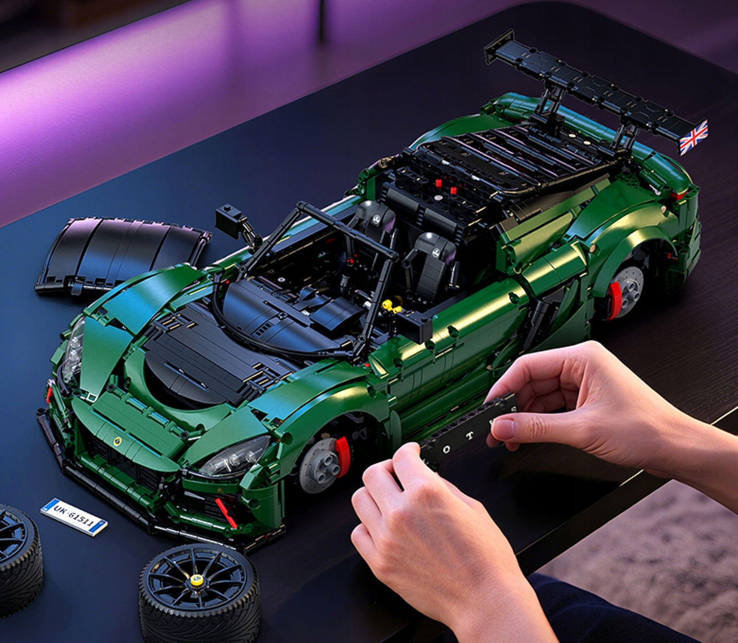 Statybiniai blokeliai CADA rinkinys LOTUS EXIGE CUP 430 1:8 automobilis 54 cm 3730 elementų