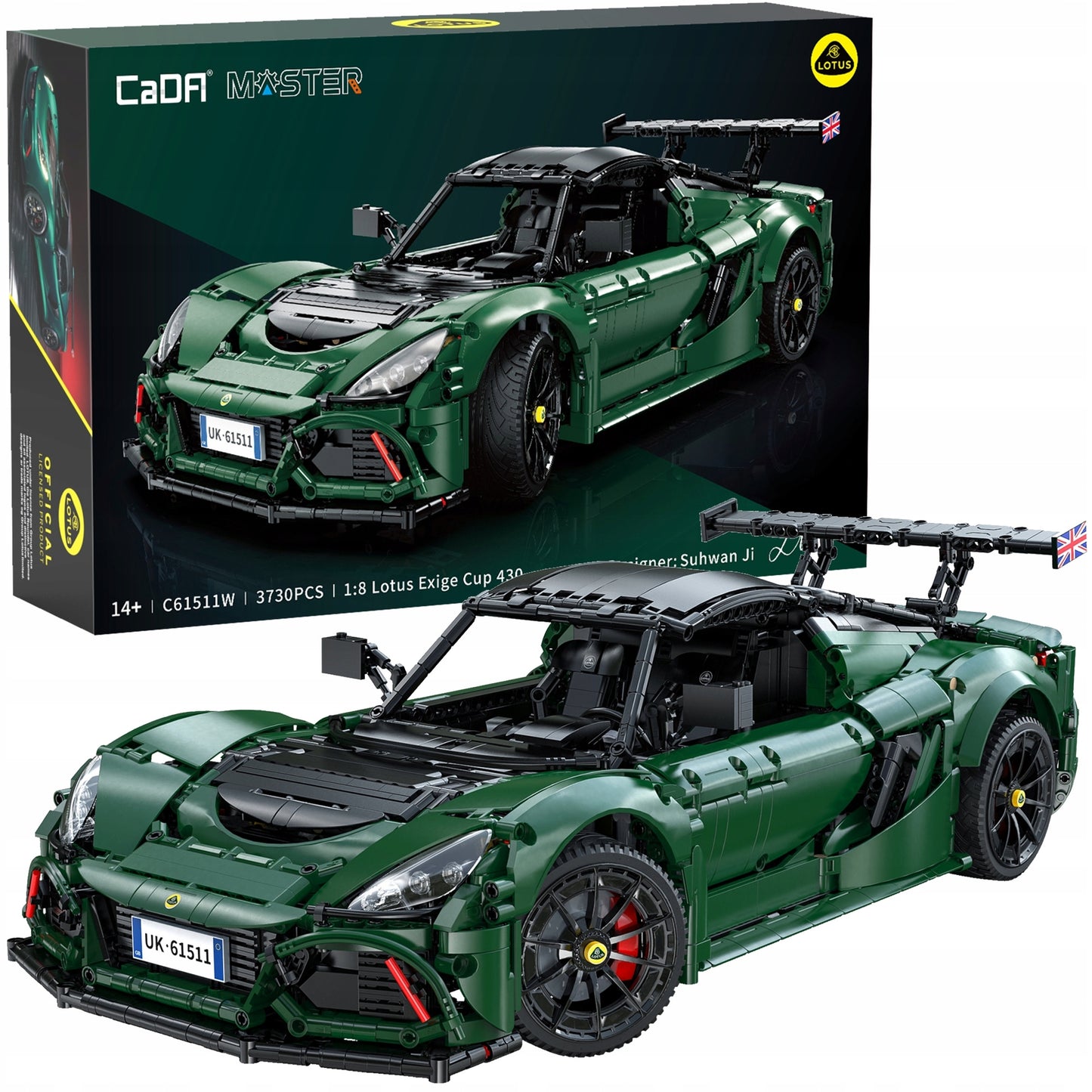 Statybiniai blokeliai CADA rinkinys LOTUS EXIGE CUP 430 1:8 automobilis 54 cm 3730 elementų