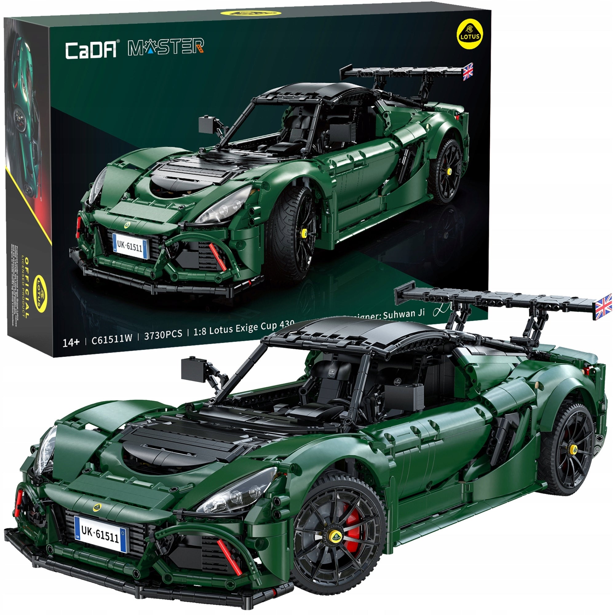 Statybiniai blokeliai CADA rinkinys LOTUS EXIGE CUP 430 1:8 automobilis 54 cm 3730 elementų