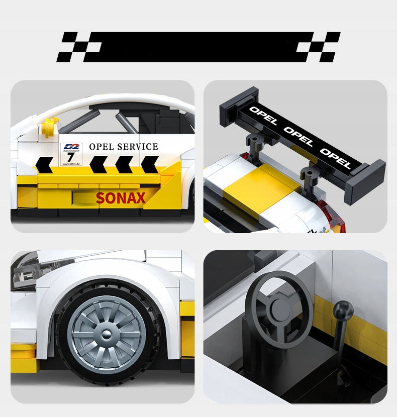 Statybiniai blokeliai CaDA Rinkinys Opel Astra V8 Coupe DTM 1:24 Kolekcinis automobilis 305 dalys