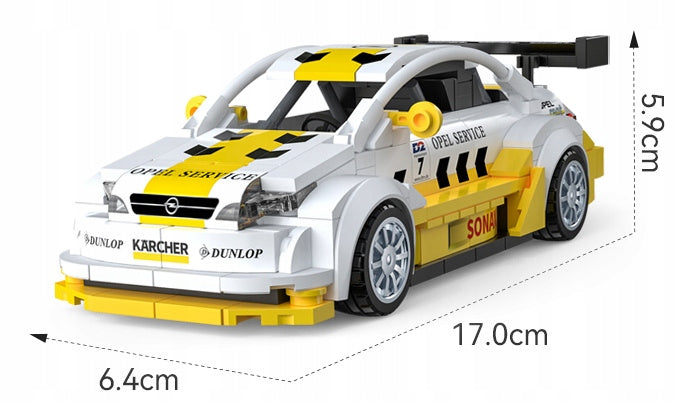 Statybiniai blokeliai CaDA Rinkinys Opel Astra V8 Coupe DTM 1:24 Kolekcinis automobilis 305 dalys