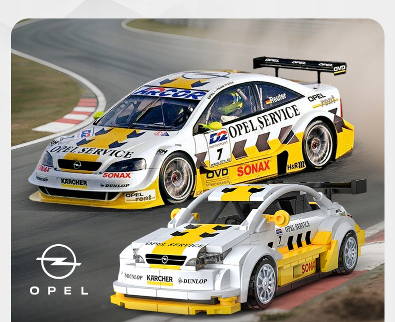 Statybiniai blokeliai CaDA Rinkinys Opel Astra V8 Coupe DTM 1:24 Kolekcinis automobilis 305 dalys