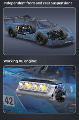 Statybiniai blokeliai CaDA Rinkinys Sportinis automobilis Tamsusis riteris GTR 2088 det.