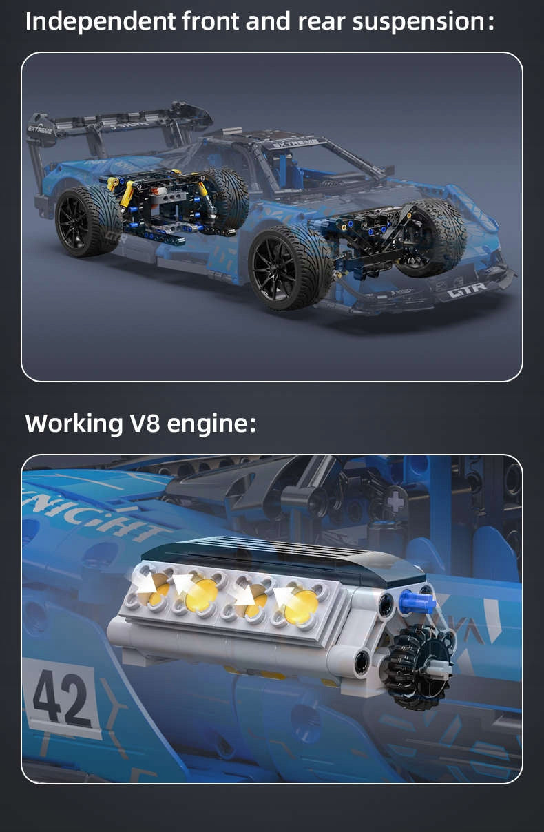 Statybiniai blokeliai CaDA Rinkinys Sportinis automobilis Tamsusis riteris GTR 2088 det.