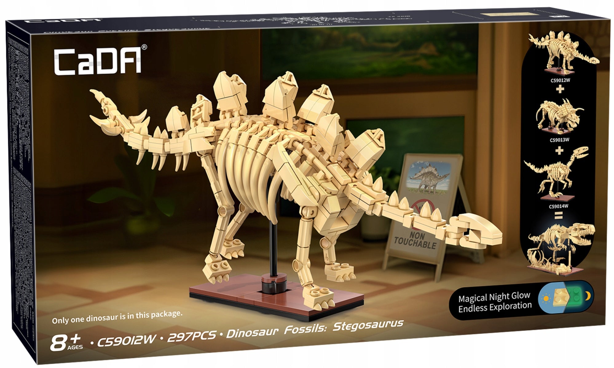 Statybinės kaladėlės CaDA rinkinys - Stegozauras Skeletas, Dinozaurų Fosilijos Modelis 297