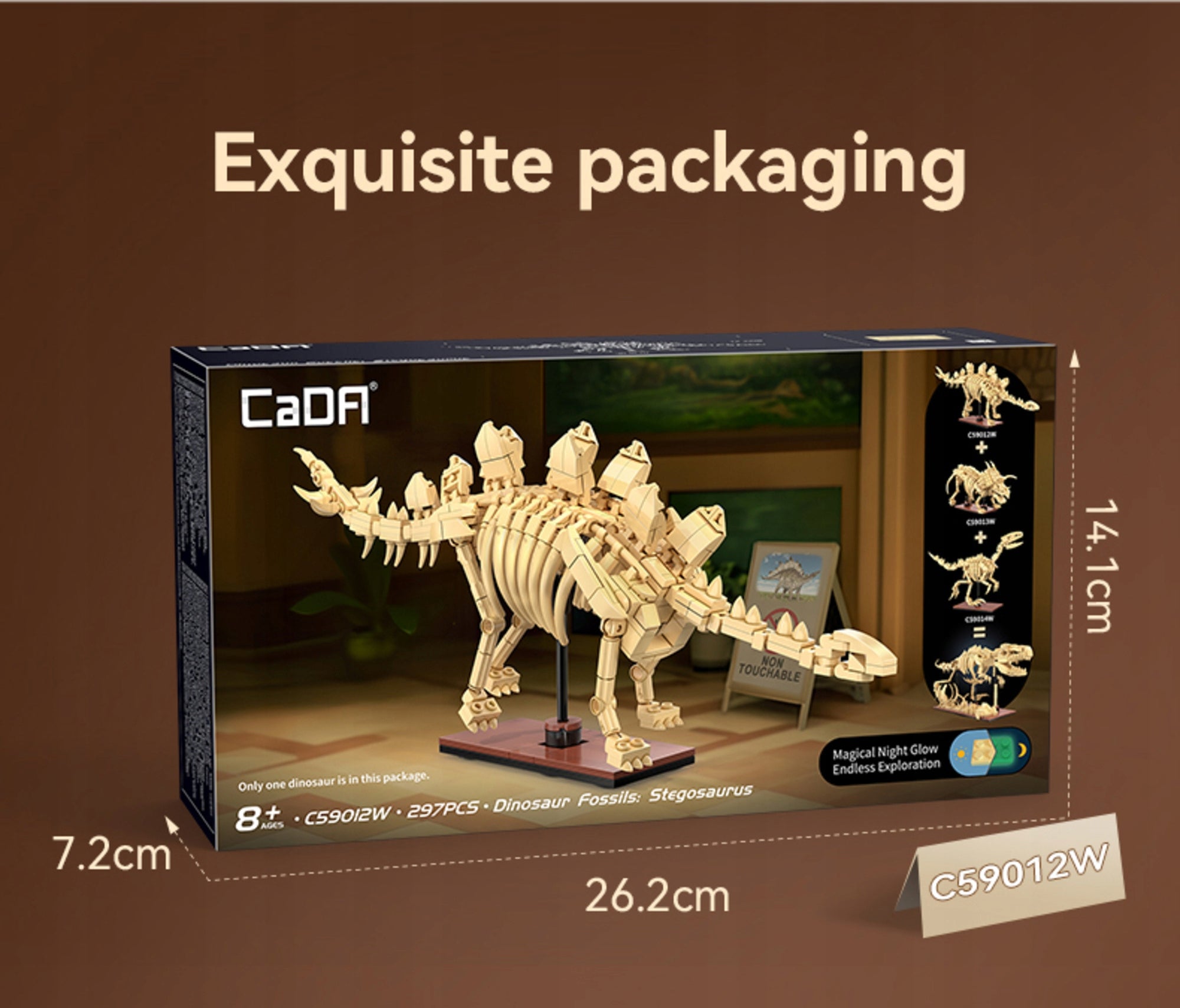 Statybinės kaladėlės CaDA rinkinys - Stegozauras Skeletas, Dinozaurų Fosilijos Modelis 297