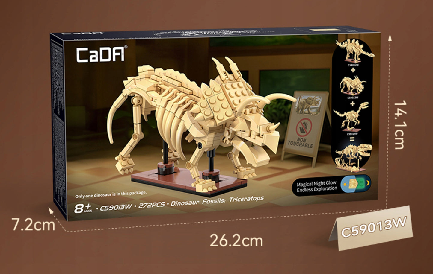 Statybiniai blokeliai CADA Rinkinys Skeletas Modelis D-sauras Triceratops Fosilijos 272